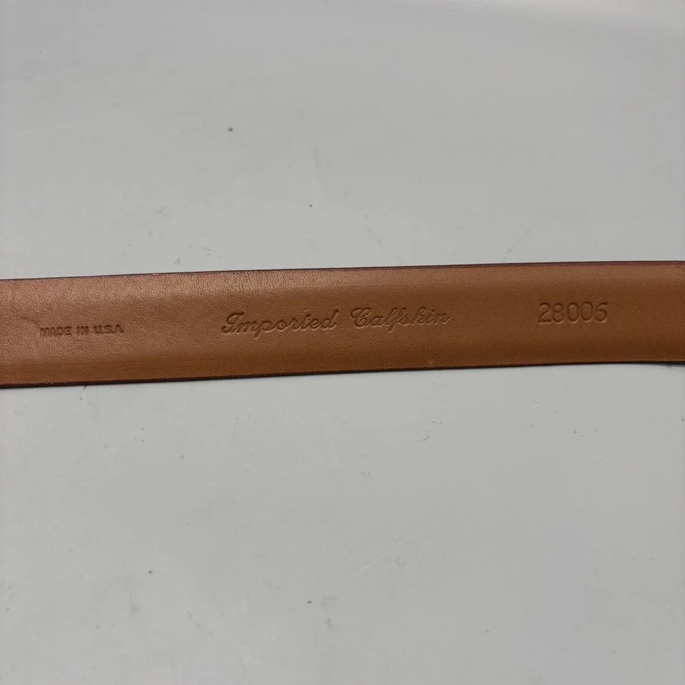 Allen Edmonds Woven Leather Dress Belt 28006 Size 34/85 Brown Brass Made in USA